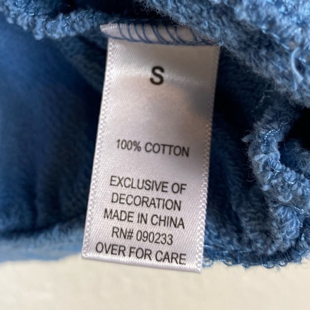 Pacsun PS/LA Blue Horizontal Striped Cropped Sporty Pullover Sweatshirt - Picture 4 of 5